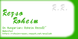 rezso roheim business card